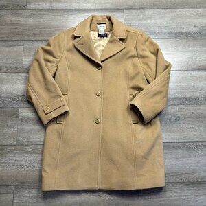 L.L Bean Women's 18 PET Classic Lambswool Knee Length Polo Coat Thinsulate